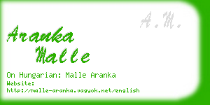 aranka malle business card